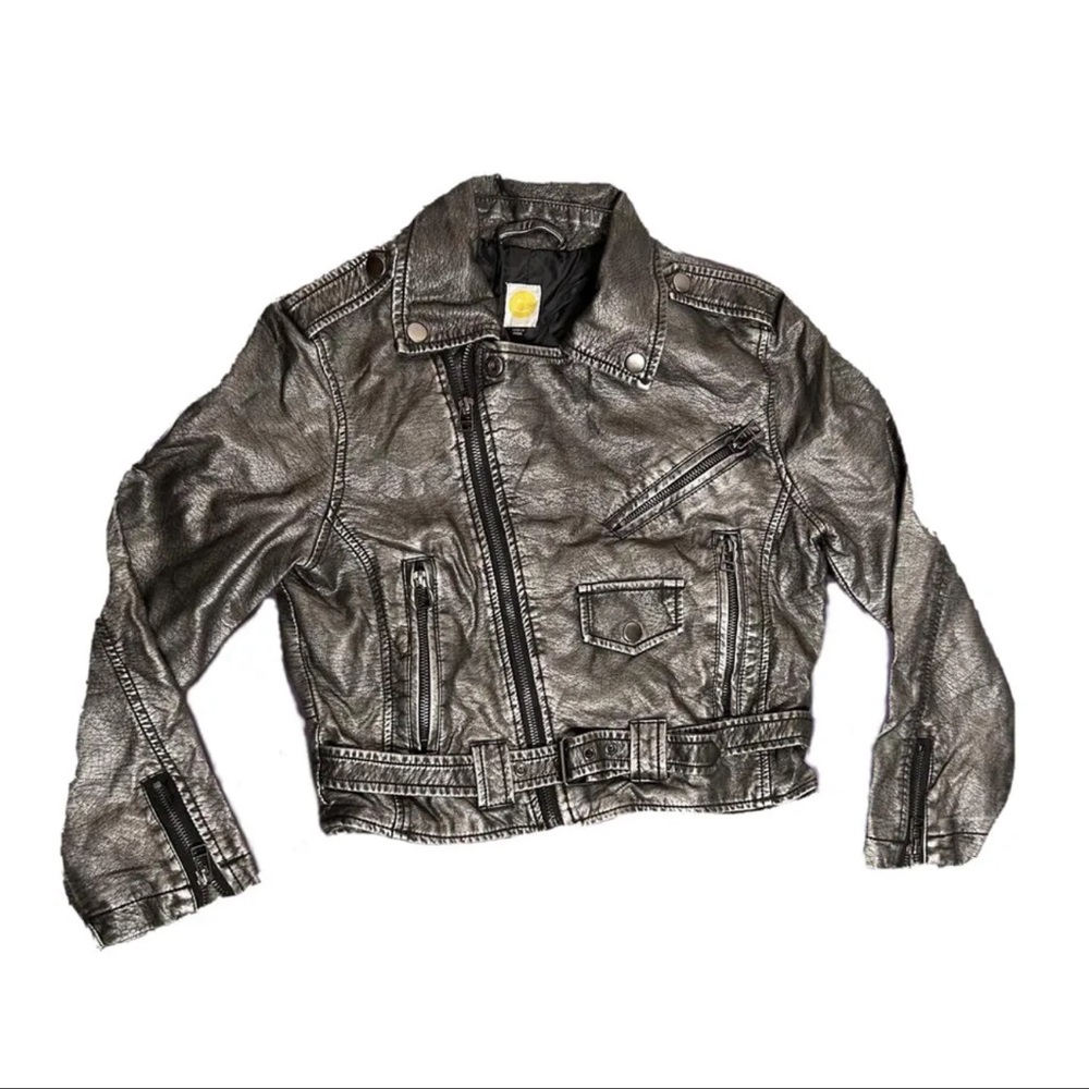 Lip Service • Vegan Leather Cropped Moto Jacket Faux Leather